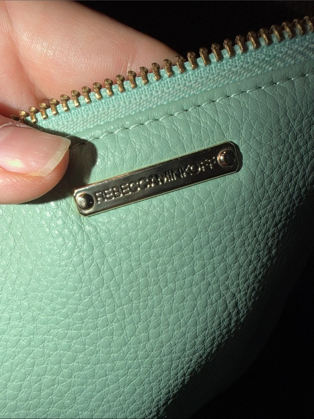 Rebecca Minkoff sea foam Htf pouch
